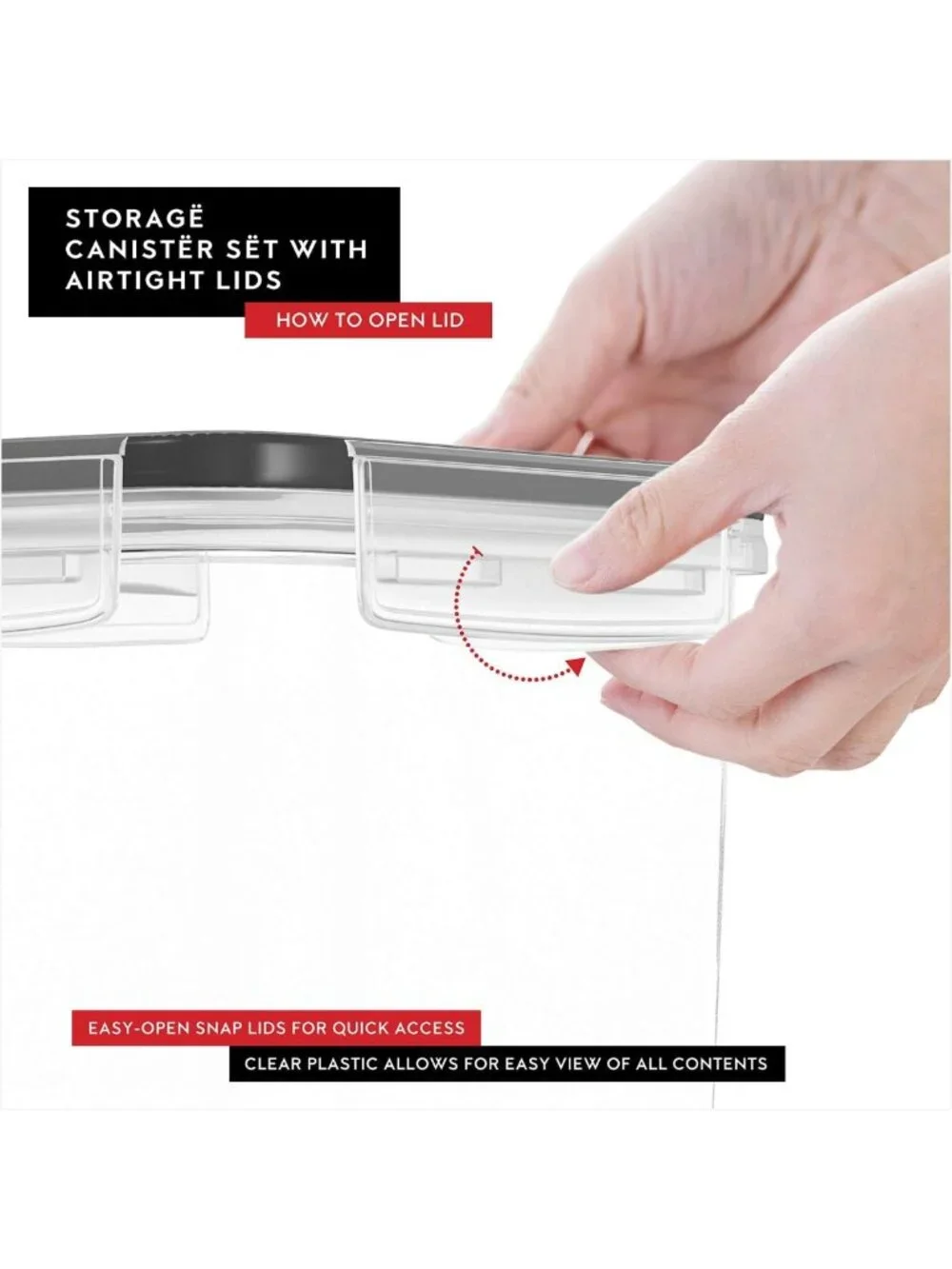 Airtight Cereal Storage Containers Set of 4 - Kitchen Organization Canisters